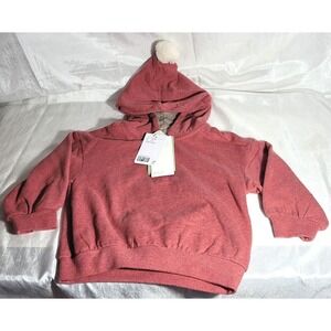 H&M Toddler Hoodie with Pom Pom - Red Melange - USA Size 2T